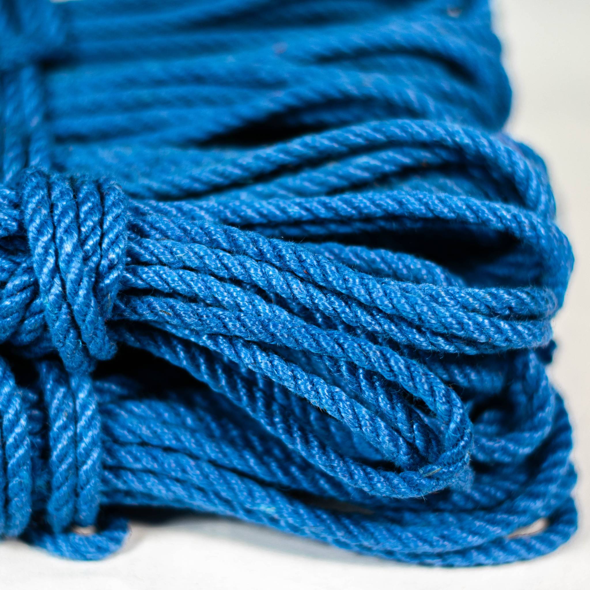 Blue jute rope · 5mm double-ply (treated)