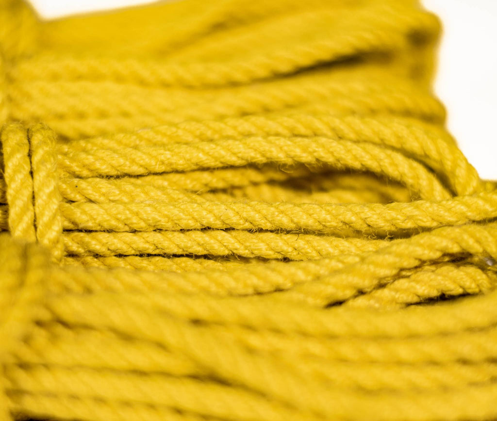 Yellow jute rope · 5mm double-ply (treated)