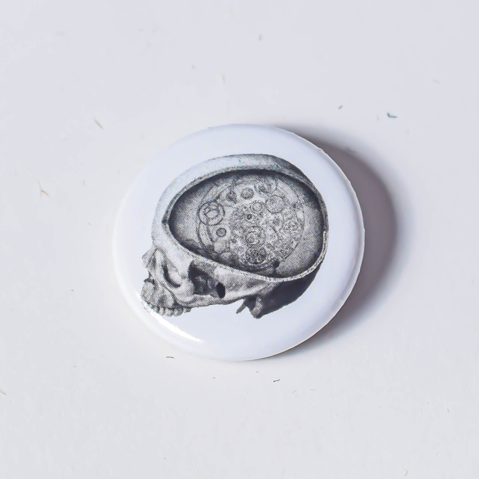 Badge Pins Book Anatomie skull - black and white (set of 5) 