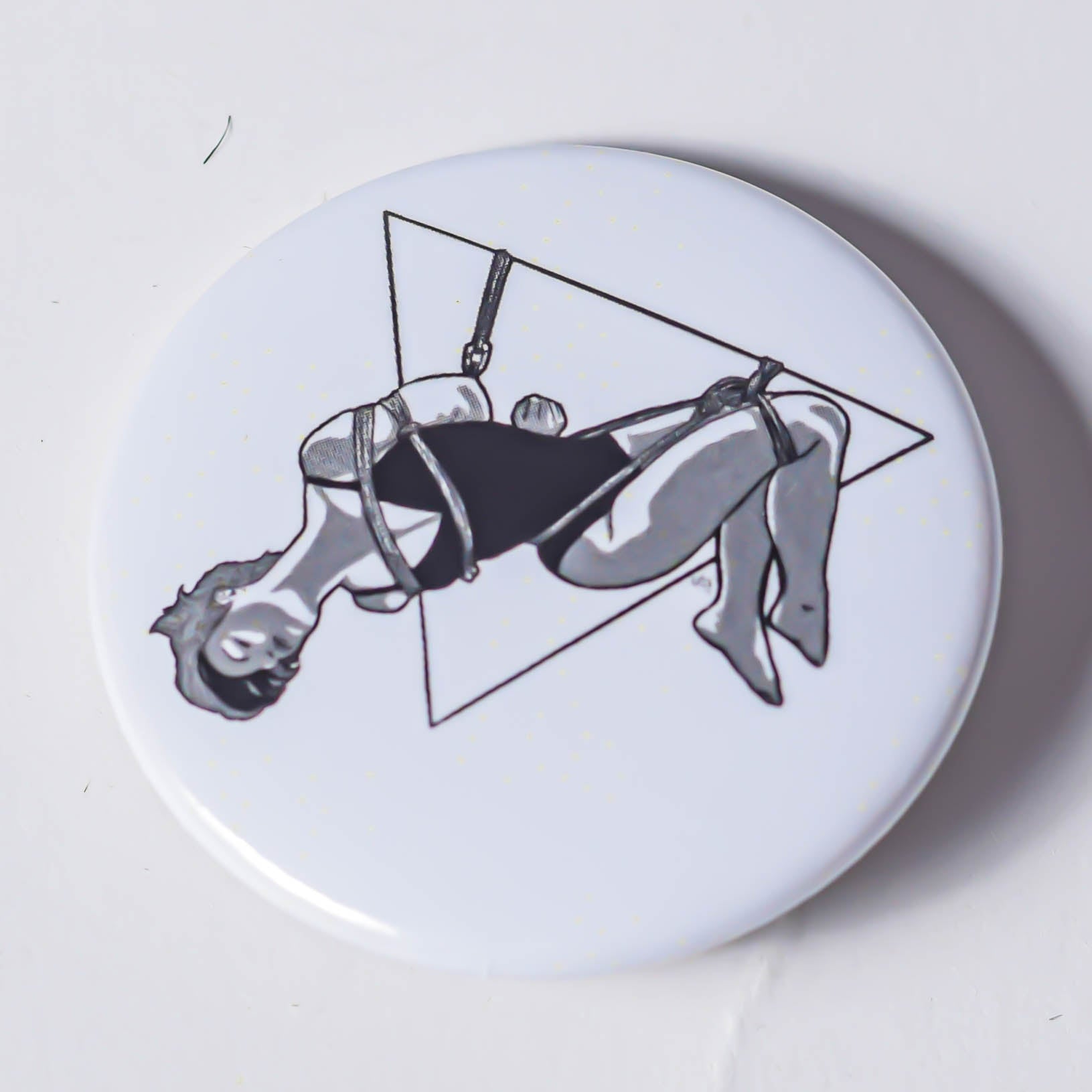 Badge Pins Book Girl suspended in triangle (single pin) 