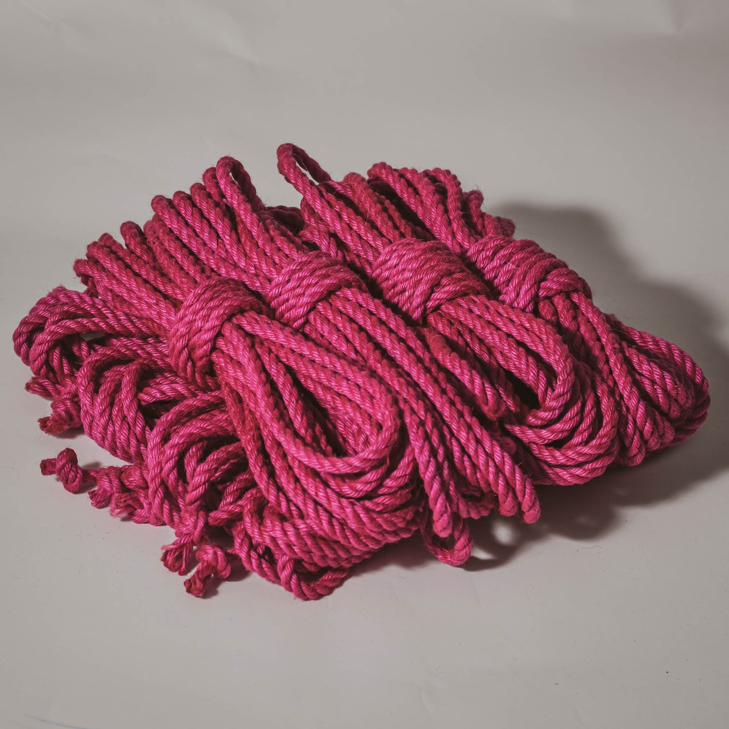 Pink jute rope (treated, 6mm) Shibari Rope Bundle of 8 