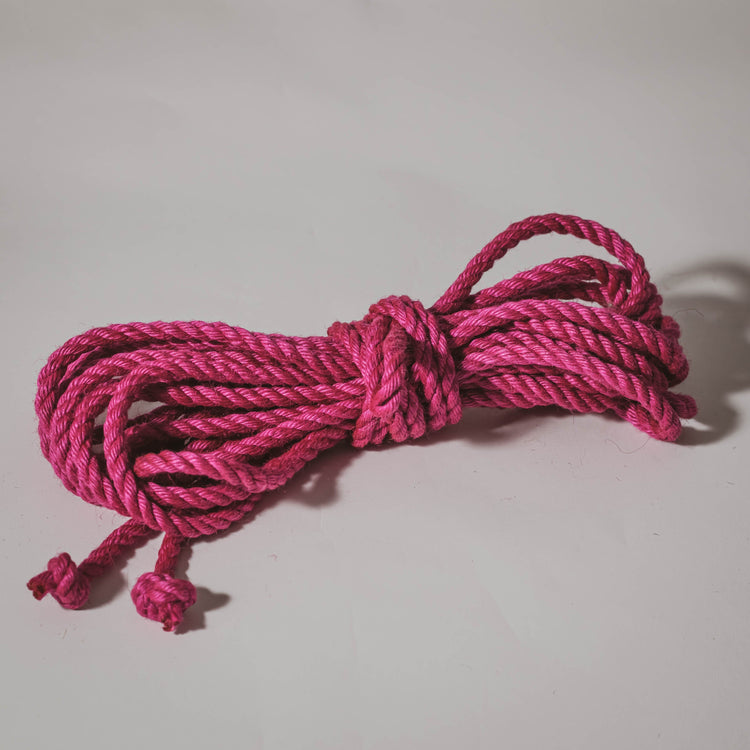 Pink jute rope (treated, 6mm) Shibari Rope Single Length 