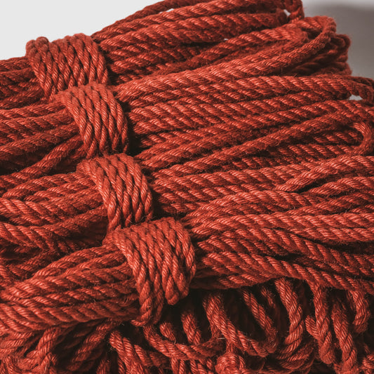 Red jute rope (treated, 6mm) Shibari Rope 