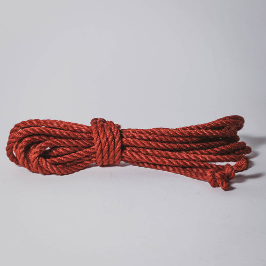 Red jute rope (treated, 6mm) Shibari Rope Single Length 